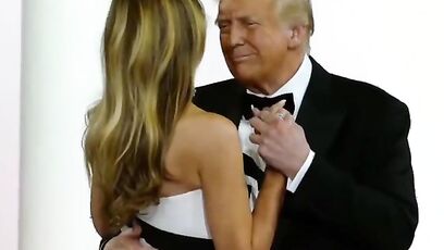 Melania Trump stuns in beautiful dress, dancing with Donald