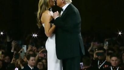 Melania Trump stuns in beautiful dress, dancing with Donald