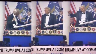 Trump dances with a sword in hand