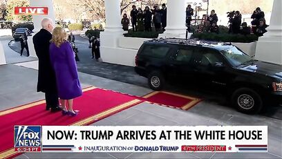 What did Biden say when Trump arrived?