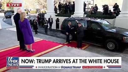 What did Biden say when Trump arrived?