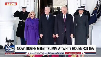 What did Biden say when Trump arrived?