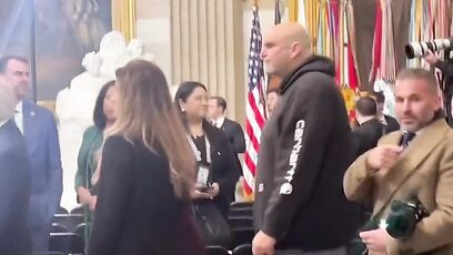 Fetterman showed up to Trump inauguration in shorts and hoodie