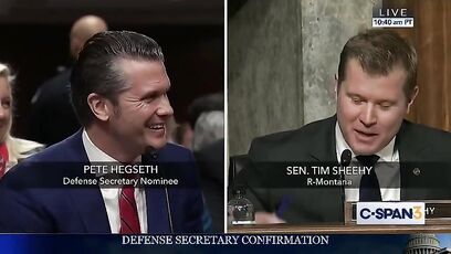 Sen. Sheehy has hilarious 'genders' joke during chat with Pete Hegseth