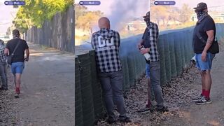 Daily Mail gets footage of man confronting alleged arsonist