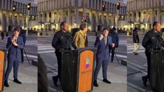 Angry pedestrian screams at Denver Mayor