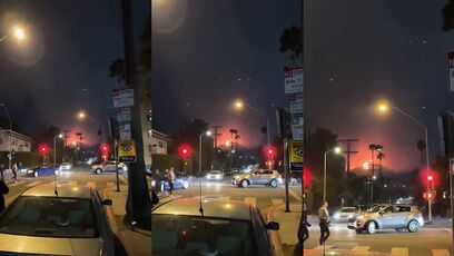 Hollywood Hills is on fire