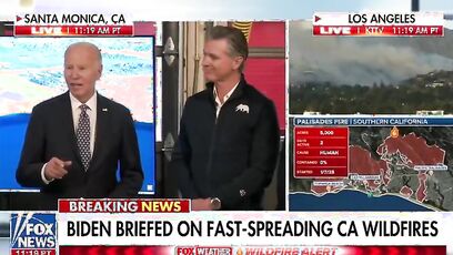 Biden announces he's a great grandfather during segment on CA wildfires