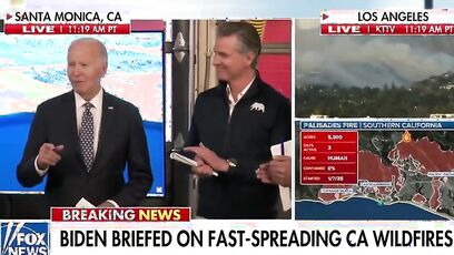 Biden announces he's a great grandfather during segment on CA wildfires