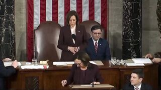 Trump gets cheered for as Kamala reads off votes for certification