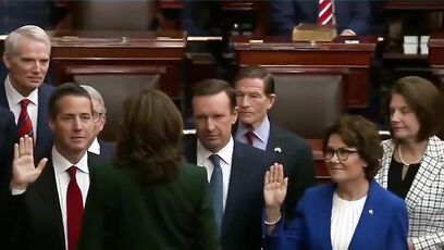 Kamala laughed 'like a hyena' while administering oath of office