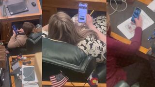 Multiple Democrats caught playing on phone during work