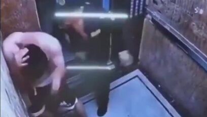 Doorman saves woman from guy beating her up