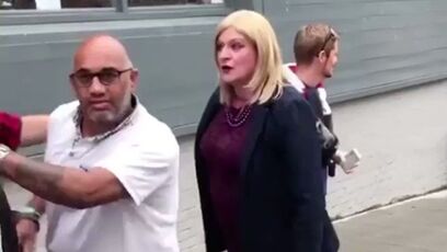 Wait for it - the WIG COMES OFF in hilarious fight video