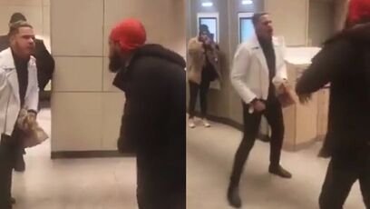 Guy holding Happy Meal defeats opponent in one-sided fight