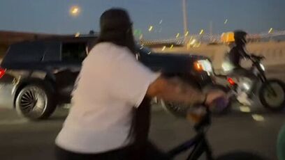 Mercedes Benz driver runs over a man on an E-Bike