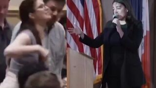 AOC townhall disrupted, protester kicked out