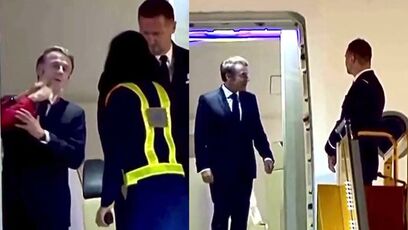 Macron responds to video of him being slapped in the face