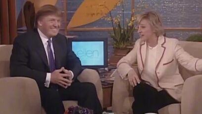 Ellen confirms Trump is reason she left America - but years ago she loved him