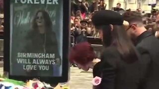 Sharon Osbourne breaks down in tears as fans line the streets for Ozzy