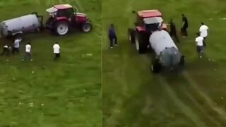 French farmers evict 500 gypsy squatters by spraying them with manure
