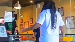 Guy freaks out when denied refund after he took the food