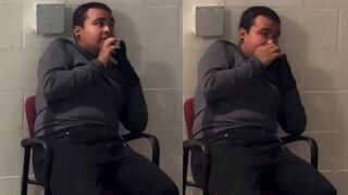 Protester at ICE Facility in Portland locked up, seen shaking