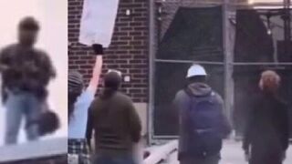 Guy told to stay off federal property takes ICE pepper ball to the head