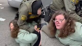 Officers take down suspect who was agitating