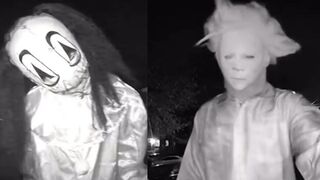 Group in Halloween masks terrorize family