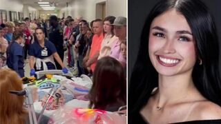 Hundreds of students line the hospital hallways to honor friend shot at a party