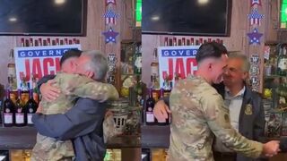 Jack Ciattarelli surprised by his son, Army Capt. Jake who flew home from Kuwait before election
