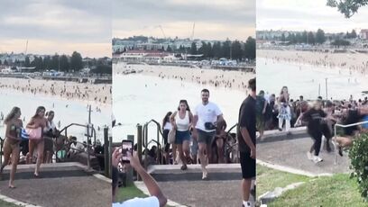 Horrific video shows people scatter during Bondi Beach shooting