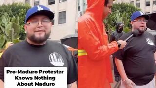 Pro-Maduro protester knows diddly-squat, snitches on the group that told him to show up