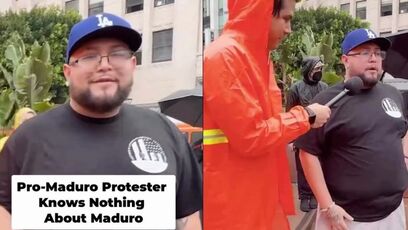 Pro-Maduro protester knows diddly-squat, snitches on the group that told him to show up