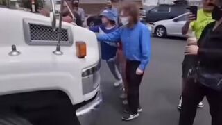 A Risky Protest Move Meets Reality When a Truck Keeps Rolling