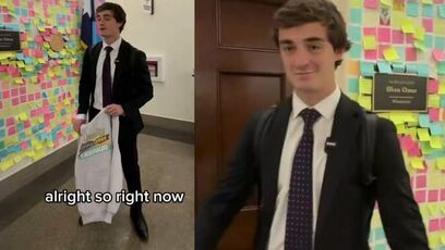 Giving Ilhan Omar a Quality LEARING Center shirt