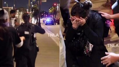 ICE-hating Male agitator attacks female reporter from behind