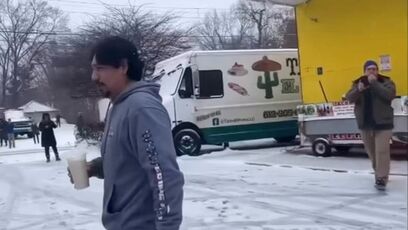 Liberal ICE-haters smack coffee out of a MEXICAN GUY'S HAND because she thought he was ICE