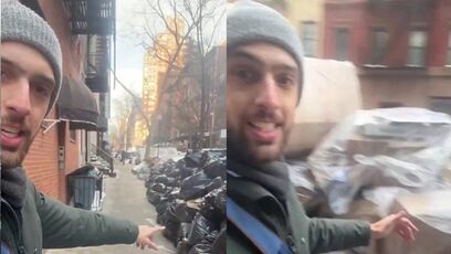 This is the Great Wall of New York City trash