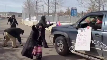 Protesters attack their own, after someone called his truck into the ICE Activity Hotline