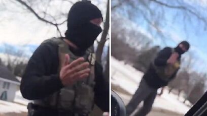 ICE Agent cracks jokes on activist, leaving them in the dust