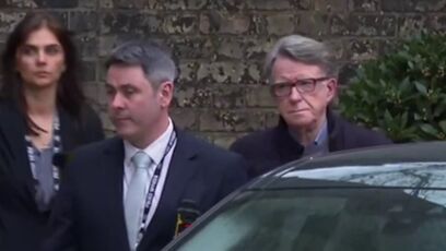 Former UK ambassador, Peter Mandelson, gets ready for his MUGSHOT