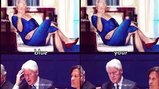 Bill Clinton responds to BLUE DRESS PORTRAIT
