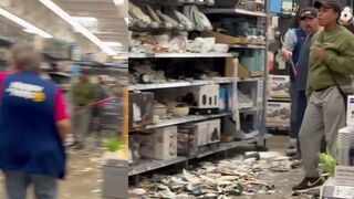 Unhinged lady destroys Walmart with baseball bat