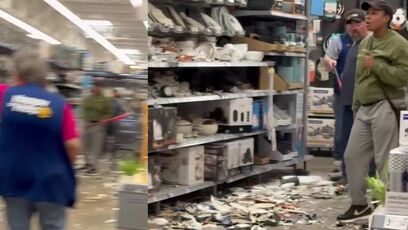 Unhinged lady destroys Walmart with baseball bat