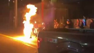 Anti-ICE rioter lit himself on fire by accident