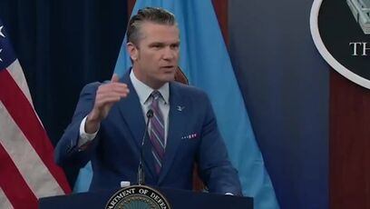 Hegseth didn't flinch, stared at the camera to say it