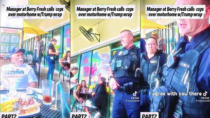 Called the cops over a political sticker, then got stiffed