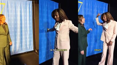 Kamala accused of being drunk with a drag queen